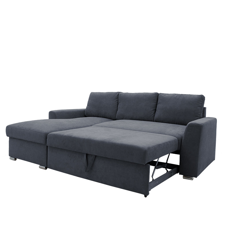 Ъглов разтегателен диван десен ъгъл Belle плат антрацит236x164x88см