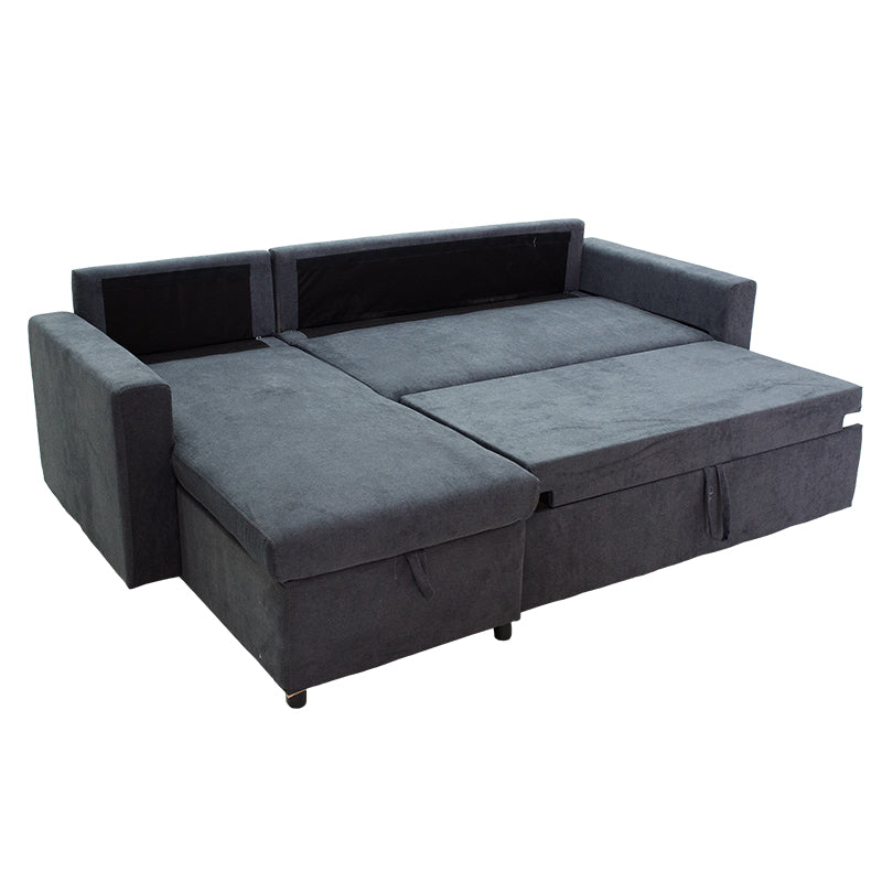 Ъглов диван двулицев LIilian плат антрацит 225x148x81см