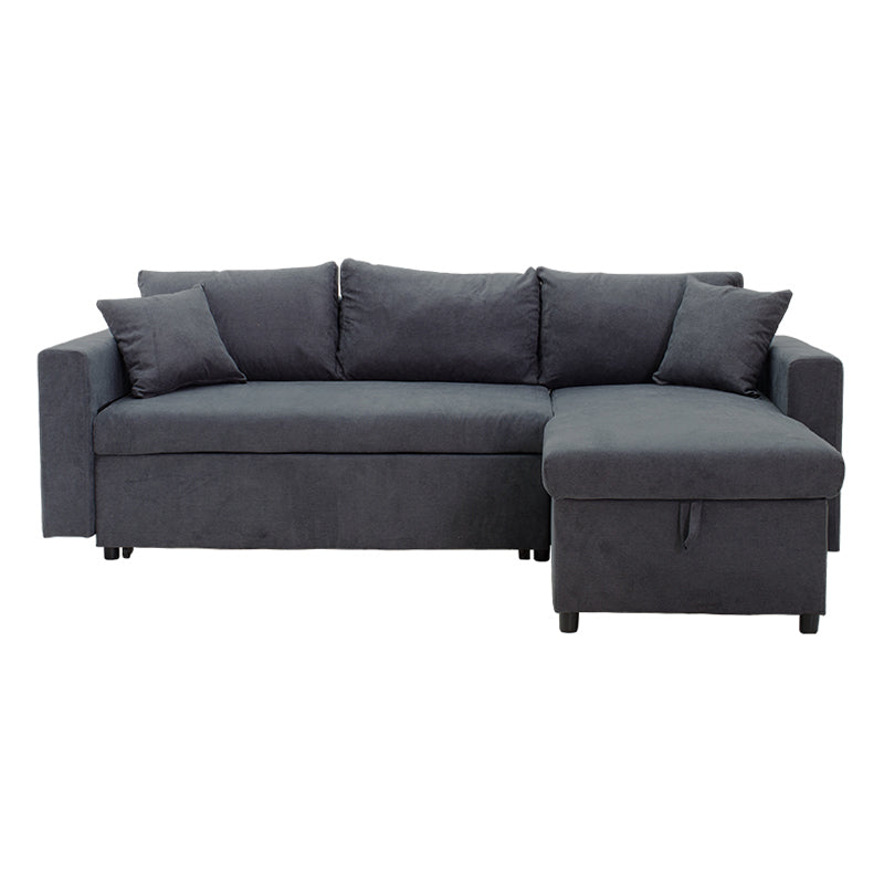 Ъглов диван двулицев LIilian плат антрацит 225x148x81см