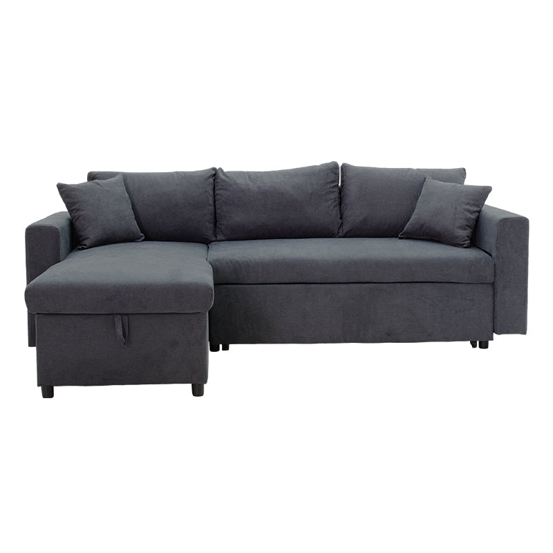 Ъглов диван двулицев LIilian плат антрацит 225x148x81см