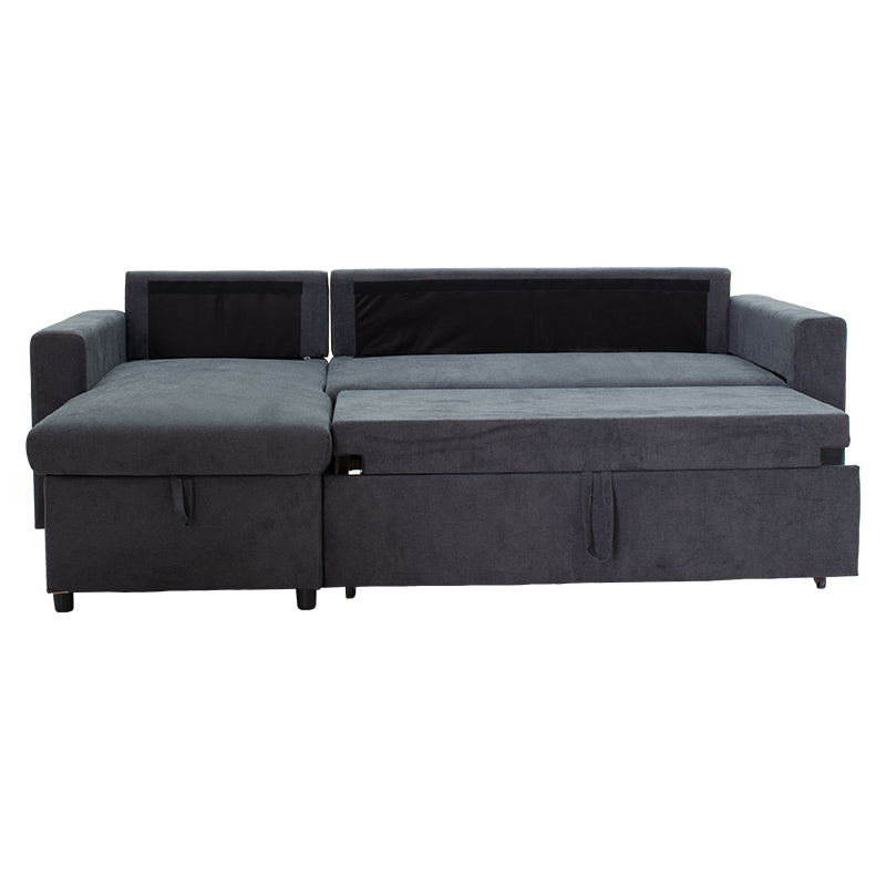 Ъглов диван двулицев LIilian плат антрацит 225x148x81см