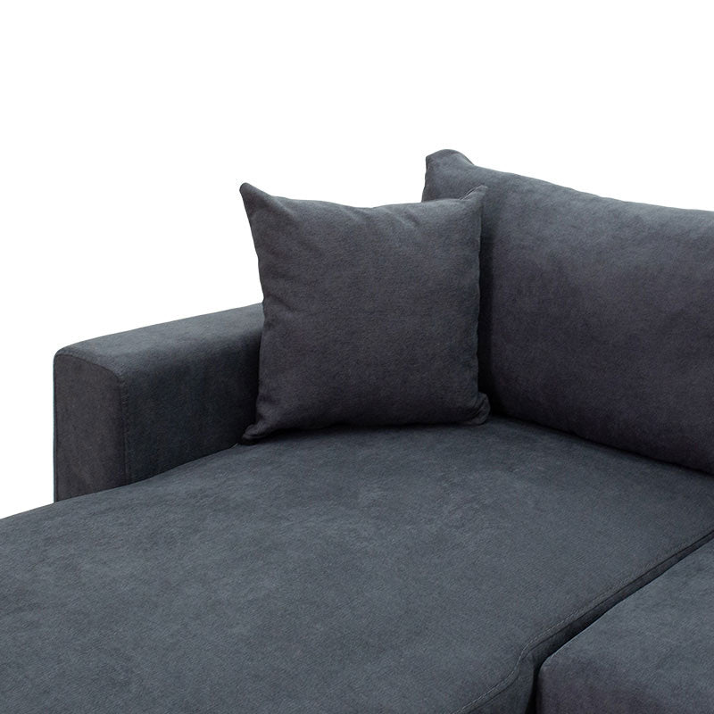 Ъглов диван двулицев LIilian плат антрацит 225x148x81см