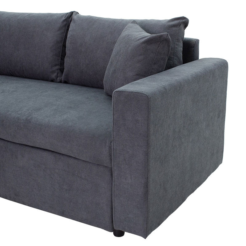 Ъглов диван двулицев LIilian плат антрацит 225x148x81см