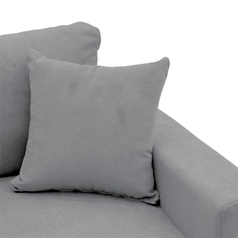 Ъглов диван двулицев Llilian плат сив 225x148x81см