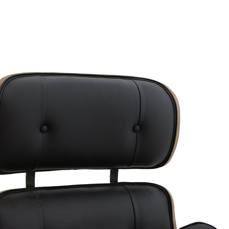 Релакс фотьойл Mirto масивно дърво орех-PU черно 80x80x96.5cm