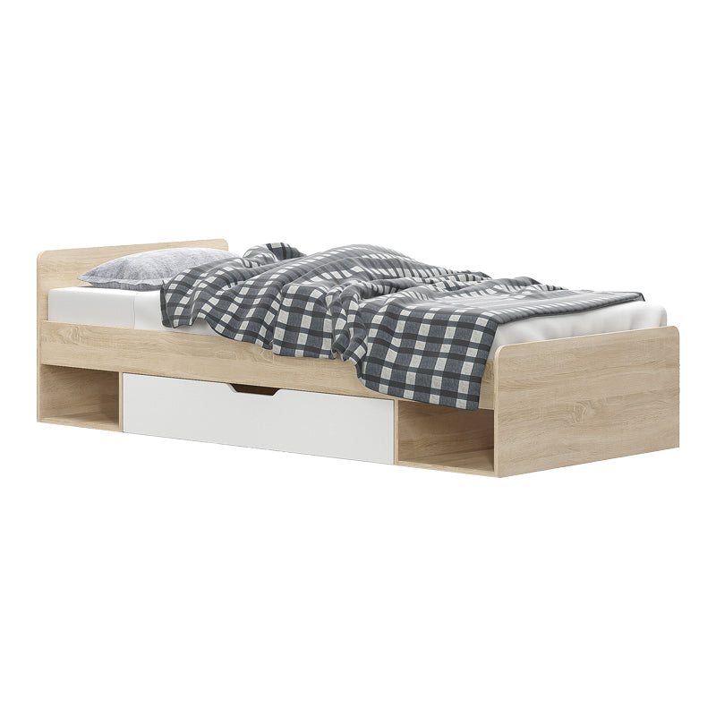 Letto единично легло с чекмедже в дъб - бял нюанс 90x200см