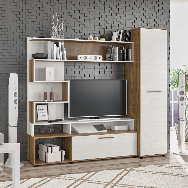 Тв шкаф Jasper цвят орех-антично бяло 151.5x37.5x169.5см