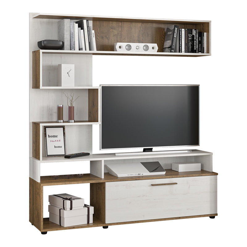 Тв шкаф Jasper цвят орех-антично бяло 151.5x37.5x169.5см