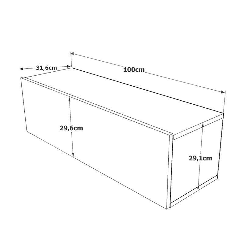 ТВ Шкаф  SERIT в цвят бяло-дъб 100x31,5x29,5см