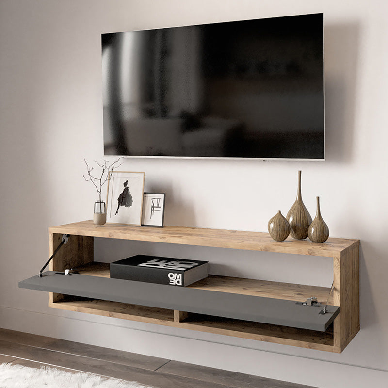Стенен тв шакф ROSCOE с рафт цвят антрацит-дъб 100x31,5x29см