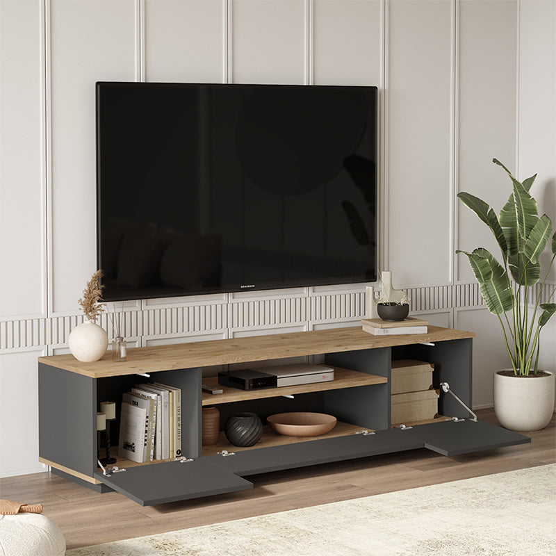 ТВ шкаф SOREN сонома-антрацит 180x44.5x44.6см