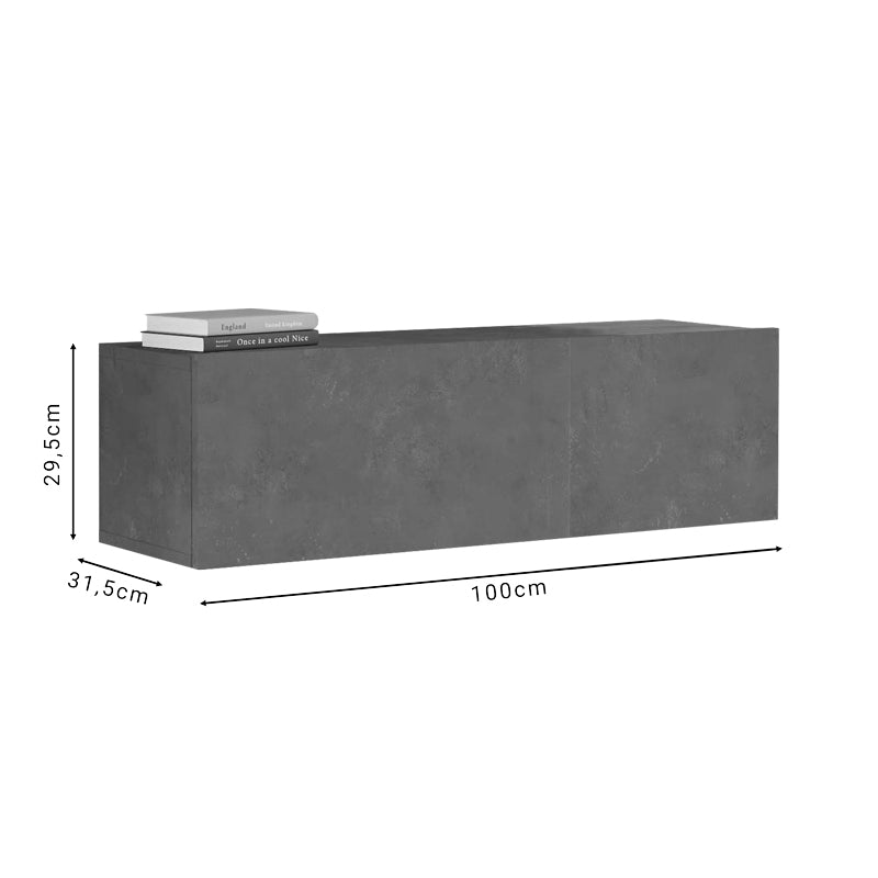Тв шкаф Serit античен тъмно сив меламин 100x31.5x29.6cm