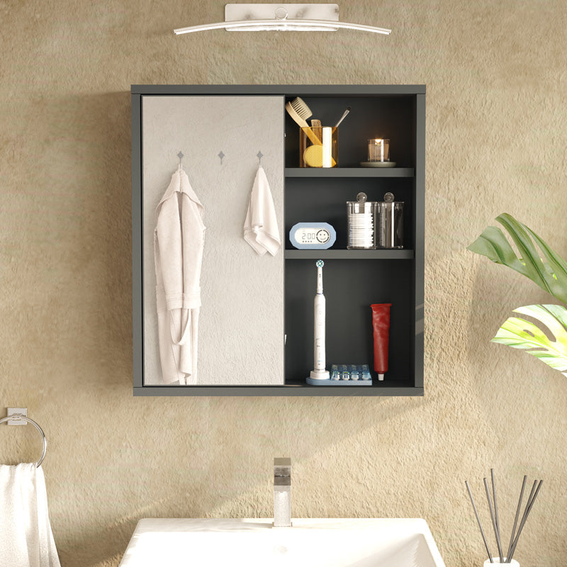 Шкаф за баня Bagno с огледало в цвят антрацит 60x14.5x63.6cm