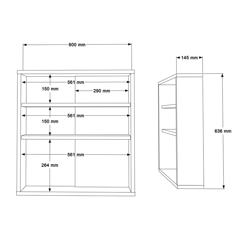 Шкаф за баня Bagno с огледало в естествен нюанс 60x14.5x63.6см