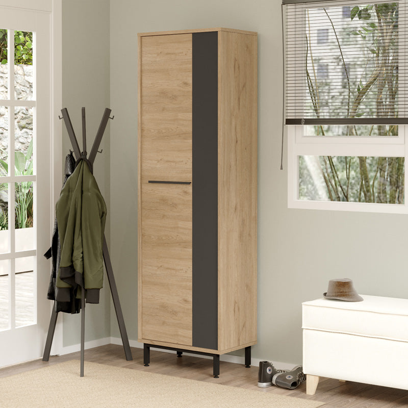 Шкаф за обувки Scarpiera 9-местен в цвят естествен-антрацит 57.2x35.5x185.60cm