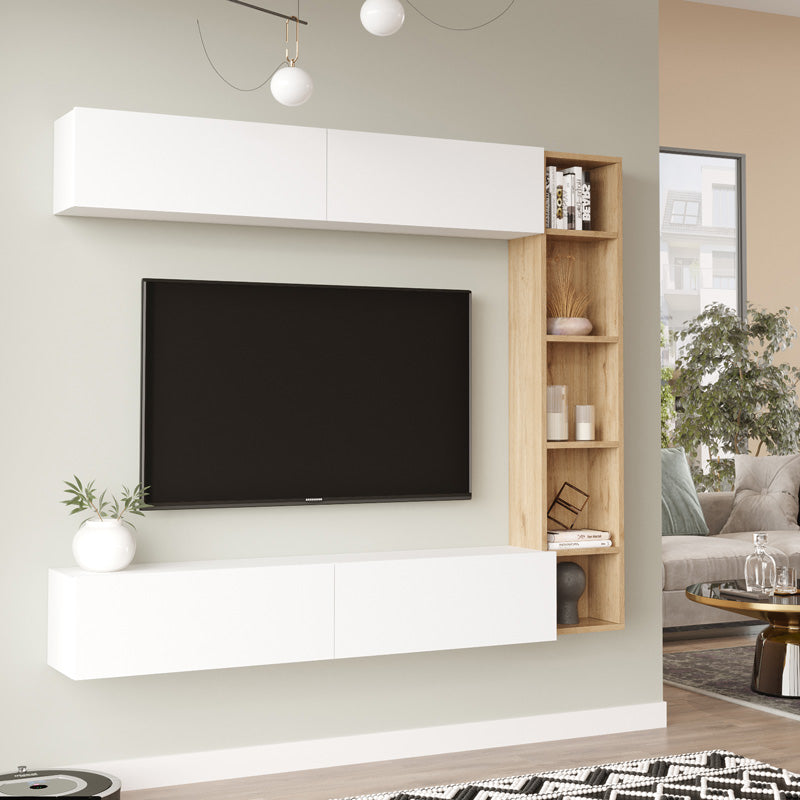 Compo холна гарнитура за стена в естествен бял нюанс 169.10x25,8x143.5cm