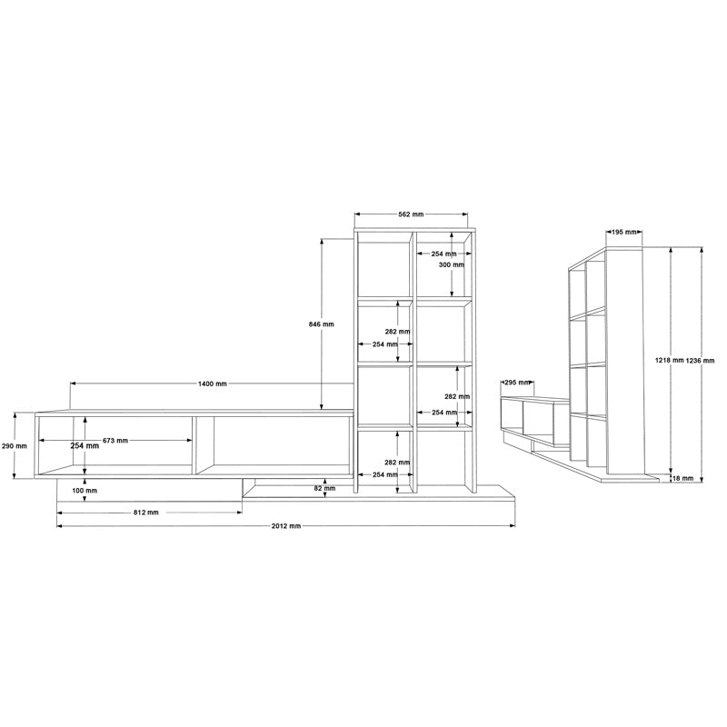 ТВ Шкаф  Damon в бяло 140x29.5x39.5см