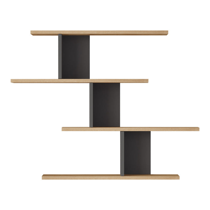 Стенен рафт Zaka естествен-антрацит цвят 98,7x14,5x78 см