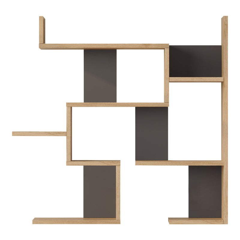 Стенен рафт MAZE дъб с антрацитен цвят 93.3x14.5x90см