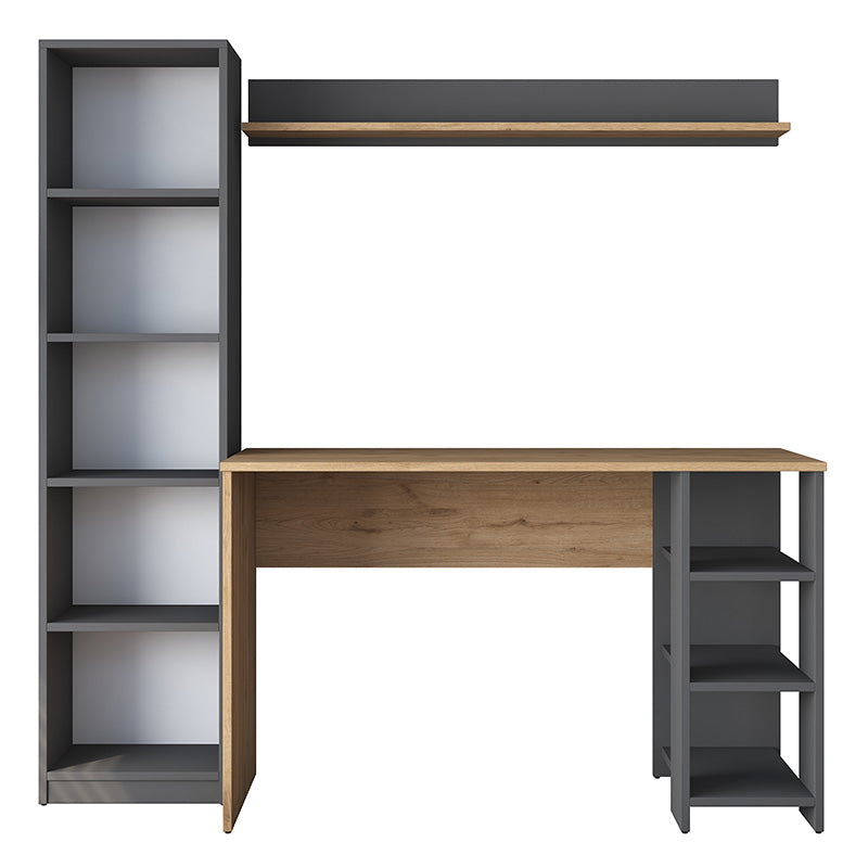 Работно бюро  Goldie антрацит-естествен цвят  160x45x161.8cм