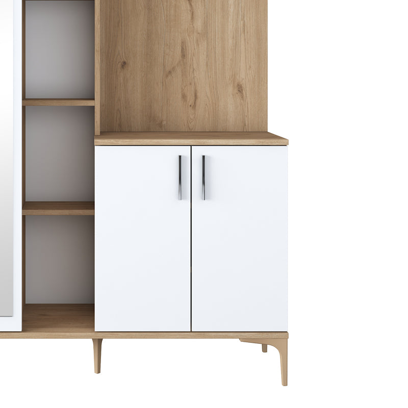 Мебели за антре Zozmo орех-бял меламин 120x37.5x198.6cm