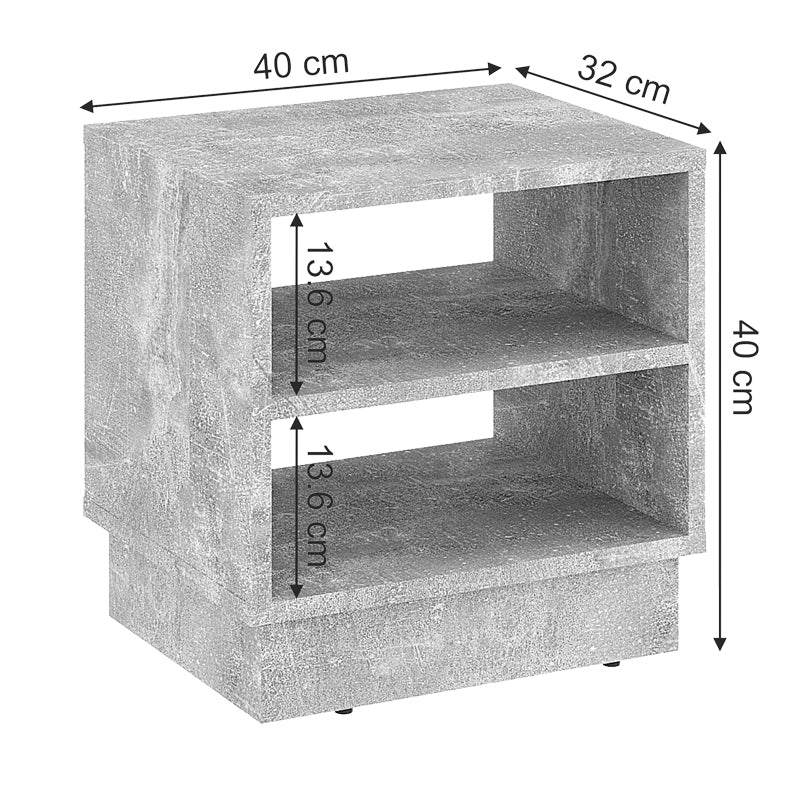 Нощно шкафче Mason меламин в цвят сив мрамор 40x32x40см
