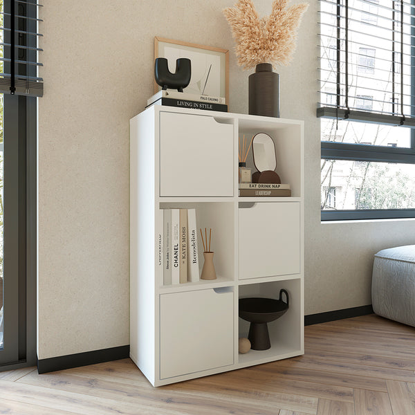 Етажерка BOOKEL в бял цвят 59.5x27.5x89см