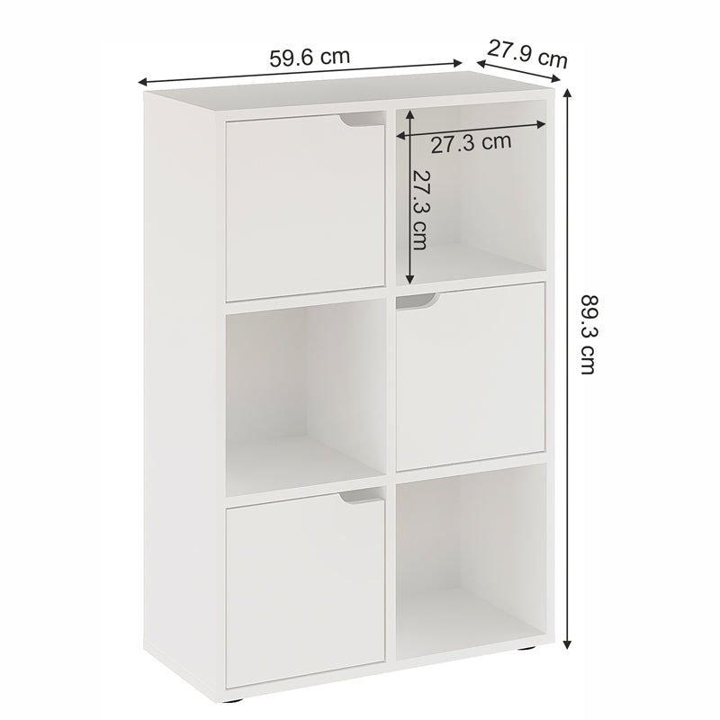 Етажерка BOOKEL в бял цвят 59.5x27.5x89см