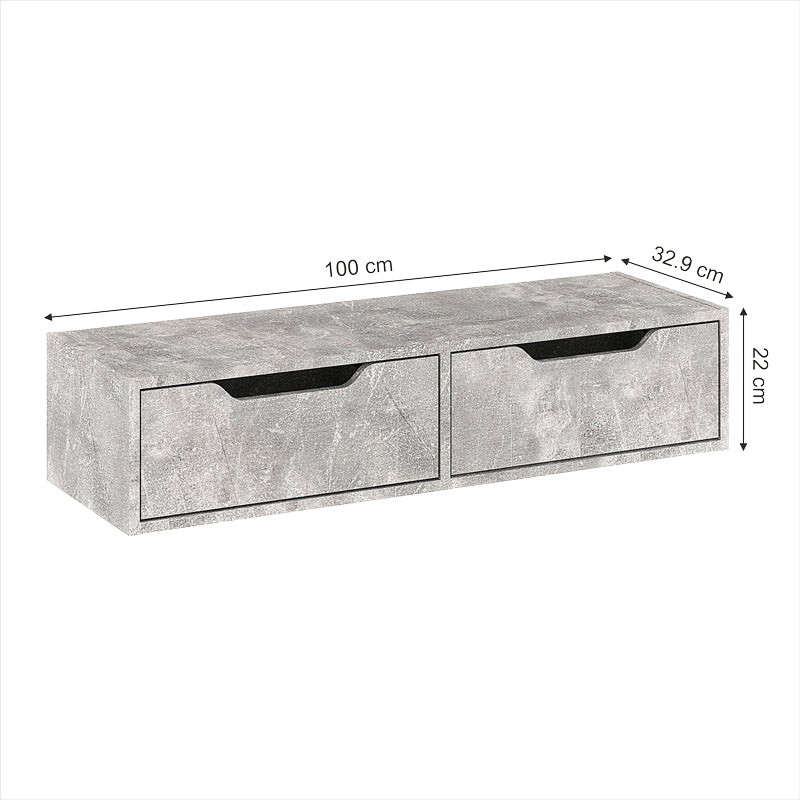 Висяща конзола-тоалетка Alberto в цвят сив мрамор 100x32.5x22см