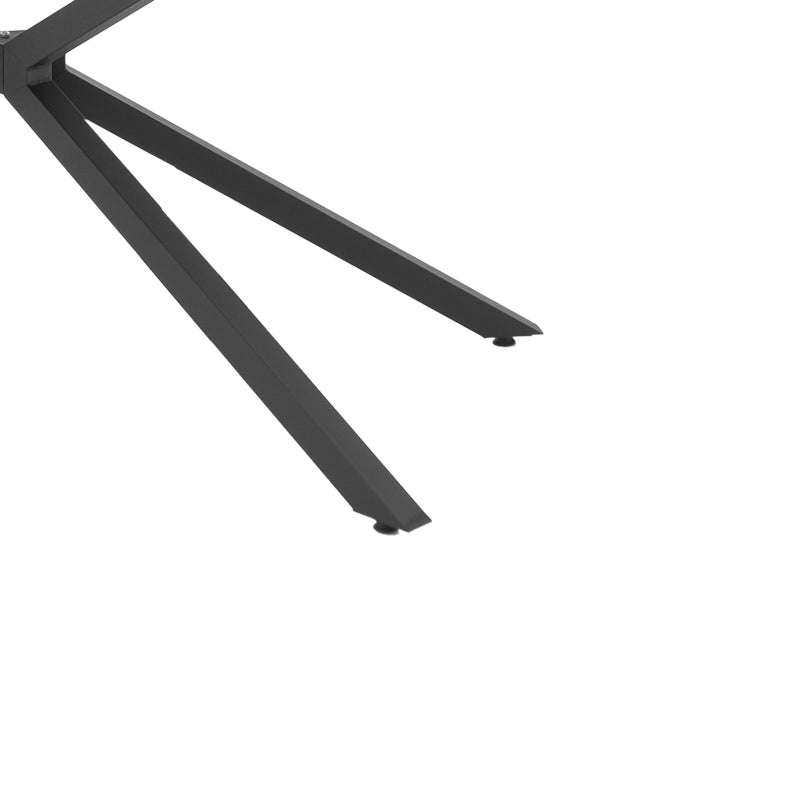 Маса трапезна Lerdion сив мдф-черен метал 180x90x75см