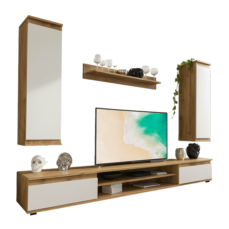 Тв шкаф Sandro орех-бял 175x37x160см