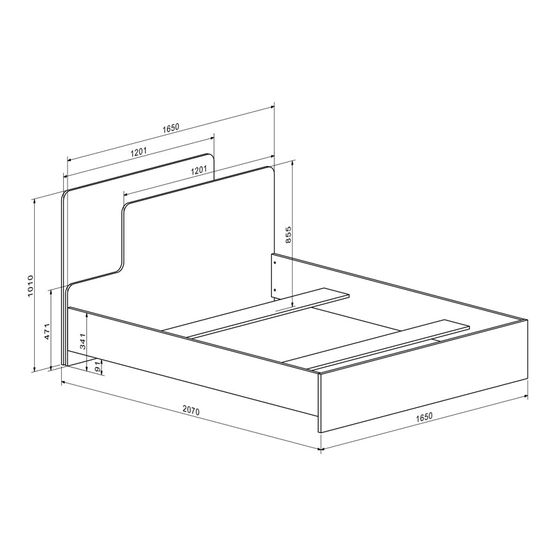 Double bed lucabel cream 160x200cm