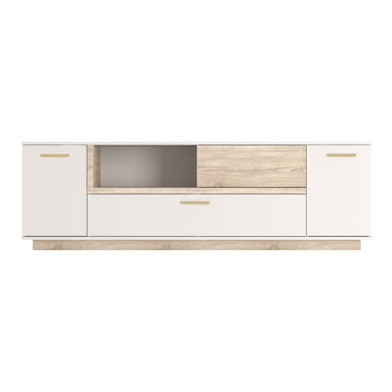 Комплект за хол norda крем с цвят дъб 187x40x58.4см