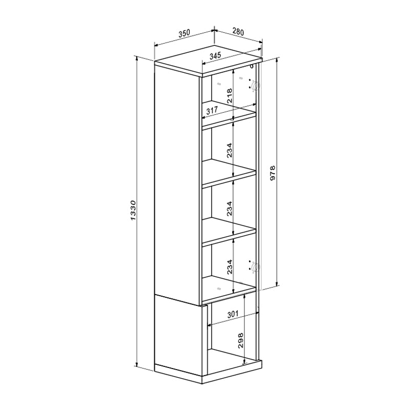 Комплект за хол norda крем с цвят дъб 187x40x58.4см