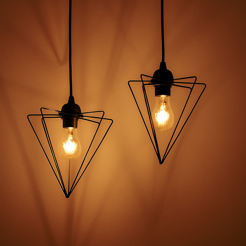 Таванна лампа Tebour Е27 черен метал 30x30x70см