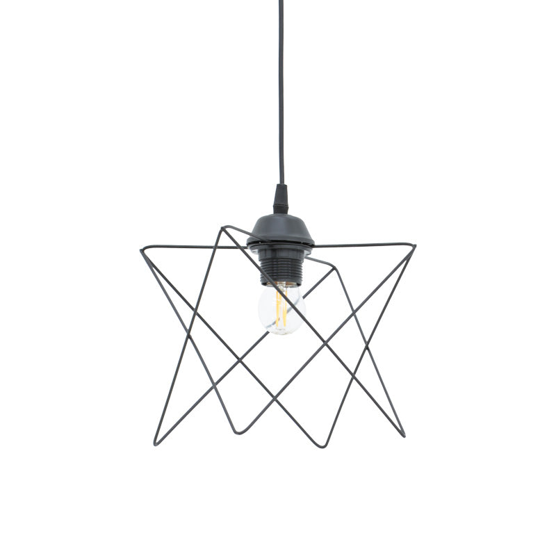 Таванна лампа Langit Е27 черен метал 18x18x65см