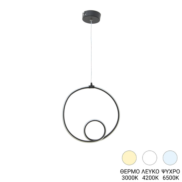 Таванна лампа LAVANI led черен метал 15x18x70см