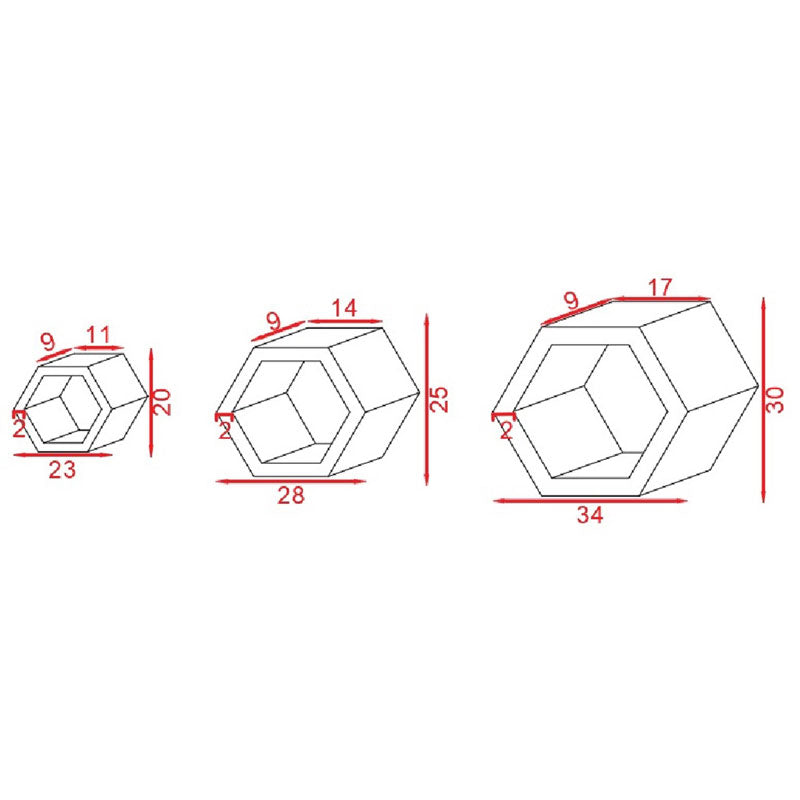 Стенен рафт Radix 3 бр. масивна борова дървесина естествена 30x9x34см