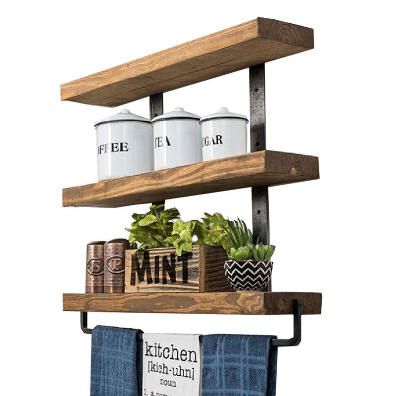 Стенен комплект Suny масивна борова дървесина орех-черен 75x9x68cm