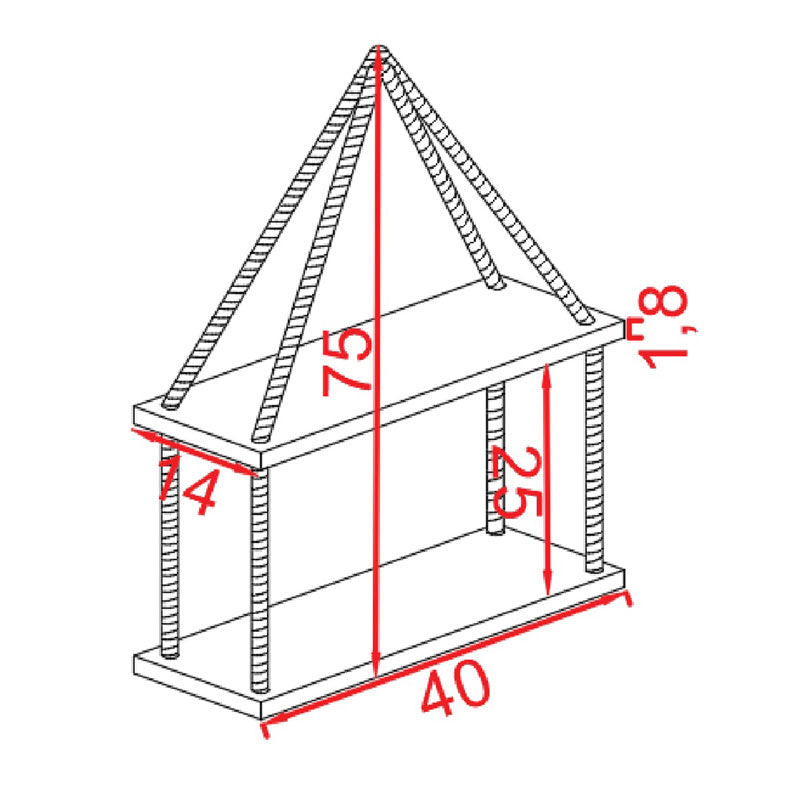 Стенен комплект MARQUIS  масив бор естествен цвят 40x14x75см