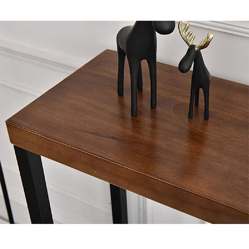 Конзола Nore масивно дърво 35mm орех-черно 79x29x85cm