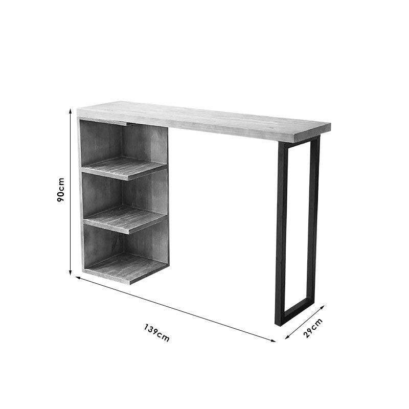 Бар маса Collins естествена борова дървесина 35mm естествено- черна 139x29x90cm