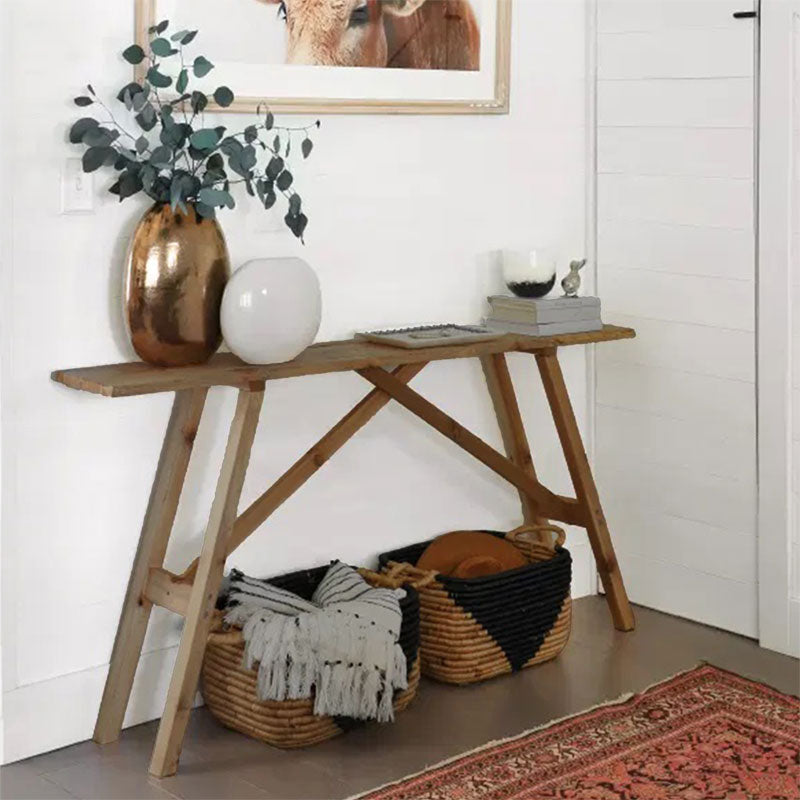 Конзола Roosevelt масив борово дърво 35mm орех 119x29x80cm