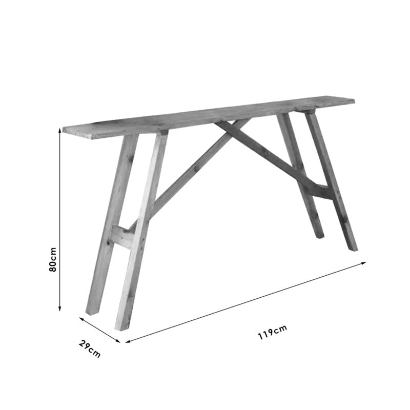 Конзола Roosevelt масив борово дърво 35mm орех 119x29x80cm