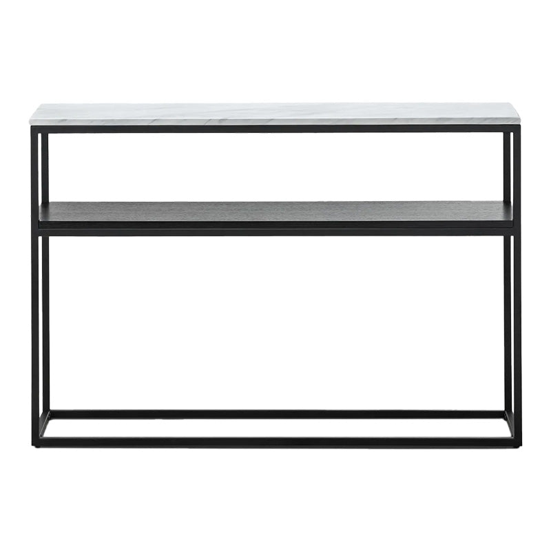 Kонзола CastelI във вид на бял мрамор - черен метал 120x35x80cm