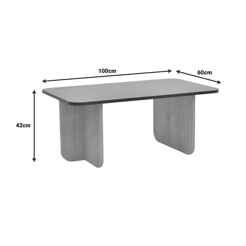 Маса холна Beca в дъб-черен нюанс 100x60x42см