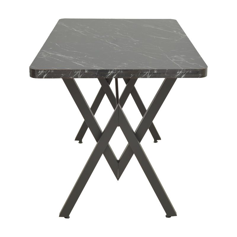 Маса VERTEX с черен мраморен ефект и черни метални крака 110x70x72см