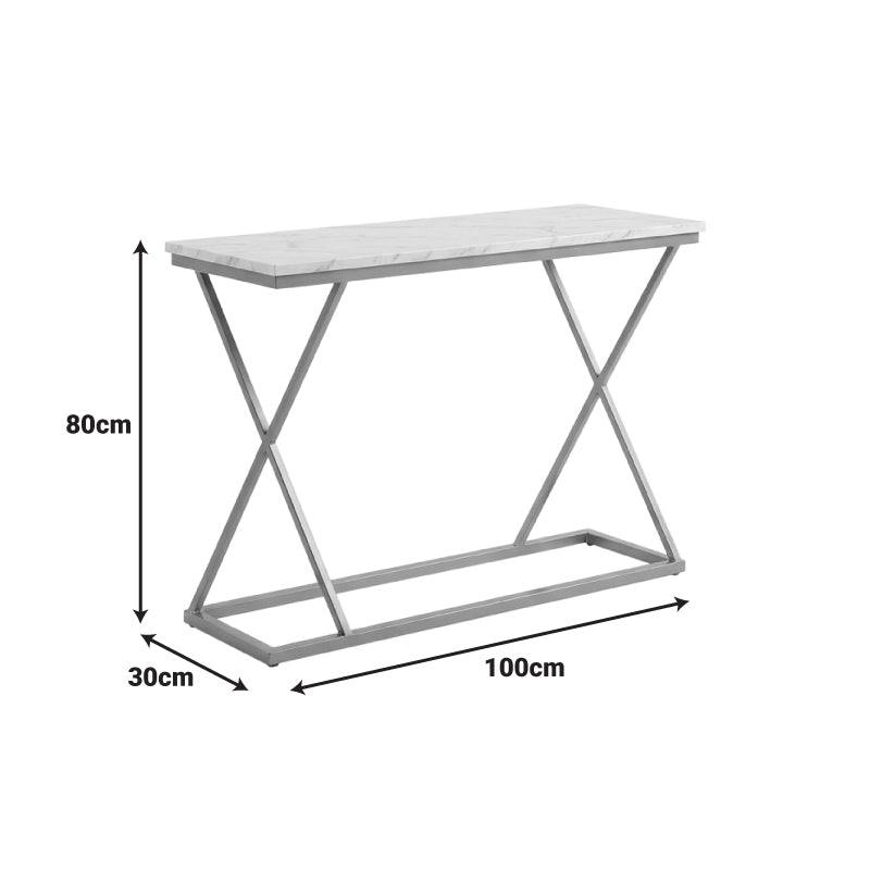 Конзолна маса GLIMMER с естествено покритие и черен метал 100x30x80см