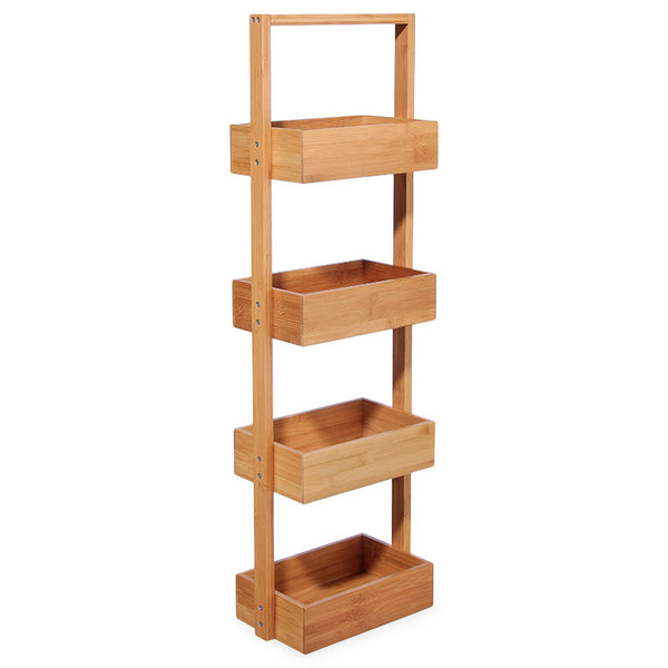 Подова етажерка Ollie дървен бамбук в естествен цвят 28x16x88см