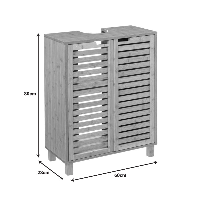 Поставка за баня за мивка Sicela в естествен цвят 60x28x80см